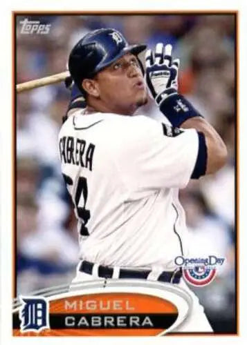 Baseball card of Miguel Cabrera from 2012 Topps Opening Day, NM-MT condition