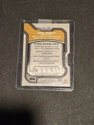 2012 Topps Strata (Hobby) #RA-JWO Jerel Worthy Rookie Autographs Blue #/75 - Football Card Single