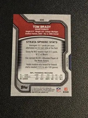 2012 Topps Strata (Retail) #100 Tom Brady - Football Card Single