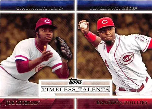 2012 Topps Timeless Talents Baseball Card featuring Joe Morgan and Brandon Phillips