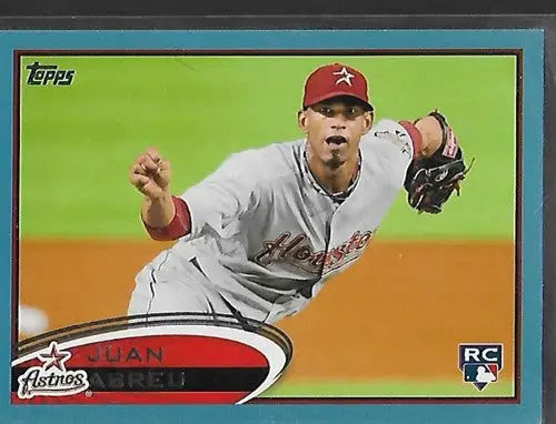 Juan Abreu baseball card with blue border and original gloss from 2012 Topps Wal-Mart