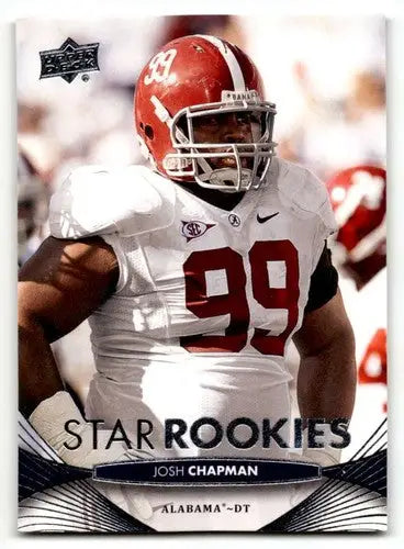 Original gloss football trading card of Josh Chapman Alabama from 2012 Upper Deck