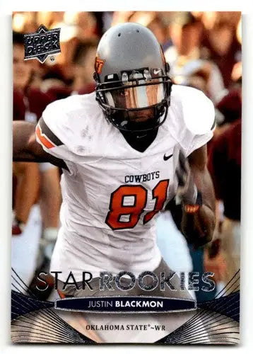 Original gloss Justin Blackmon Oklahoma football card from 2012 Upper Deck series