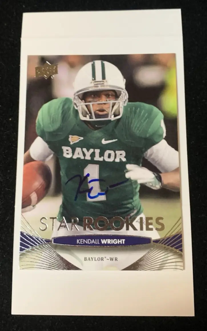 Signed Kendall Wright football card from 2012 Upper Deck Star Rookies Baylor Bears JSA