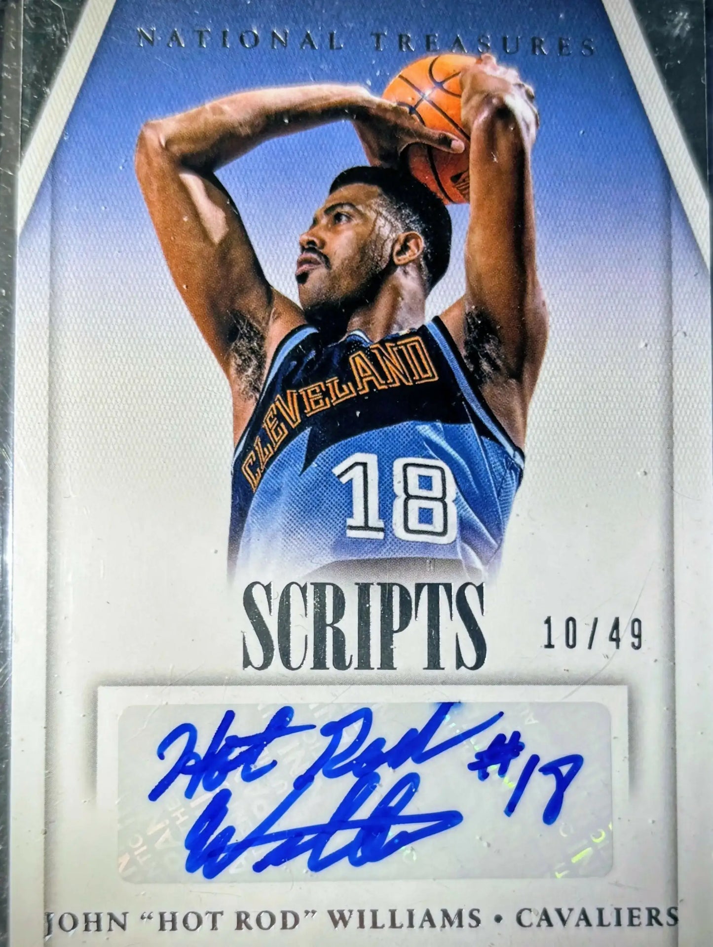 2013-14 NATIONAL TREASURES SCRIPTS SSP AUTO /49 LEGEND JOHN ’HOT ROD’ WILLIAMS - Basketball Card Single