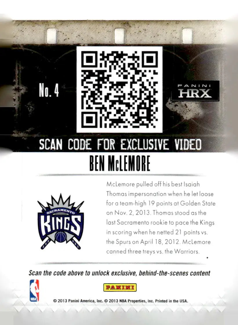 2013-14 Panini Prizm #4 Ben McLemore HRX - Basketball Card Single