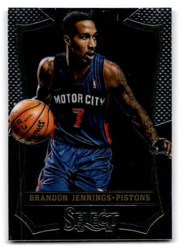 Panini Select Brandon Jennings basketball card with original gloss from 2013-14 Pistons series
