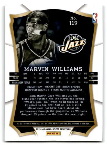 2013-14 Panini Select #119 Marvin Williams EX/NM Jazz ID:67514 - Basketball Card Single