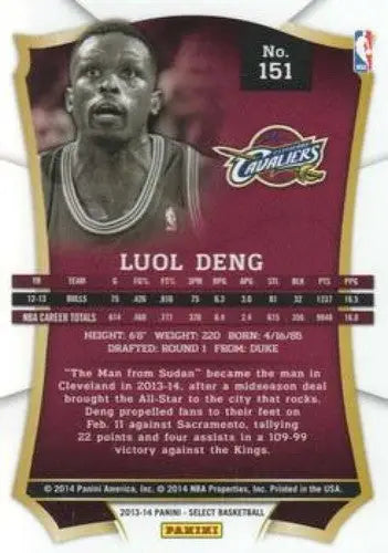 2013-14 Panini Select #151 Luol Deng NM-MT Cavaliers ID:58696 - Basketball Card Single
