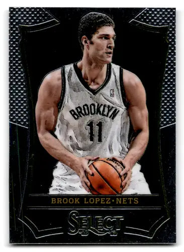 Brook Lopez Panini Select basketball card with original gloss from 2013-14 Nets series