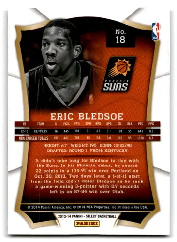 2013 14 Panini Select Eric Bledsoe basketball card with original gloss Suns ID 67530
