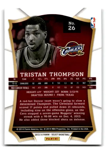 2013-14 Panini Select #26 Tristan Thompson EX/NM Cavaliers ID:67555 - Basketball Card Single