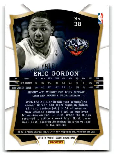 2013-14 Panini Select #38 Eric Gordon EX/NM Pelicans ID:67512 - Basketball Card Single