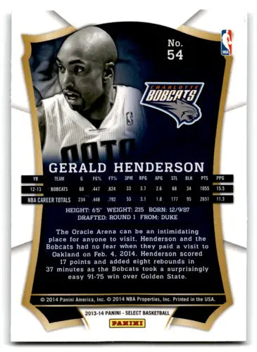 2013-14 Panini Select #54 Gerald Henderson EX/NM Bobcats ID:67531 - Basketball Card Single