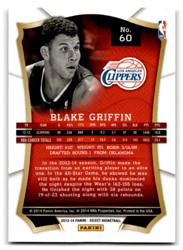 2013-14 Panini Select #60 Blake Griffin EX/NM Clippers ID:67563 - Basketball Card Single