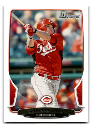 Baseball card featuring Shin-Soo Choo NM-MT Reds from 2013 Bowman #152