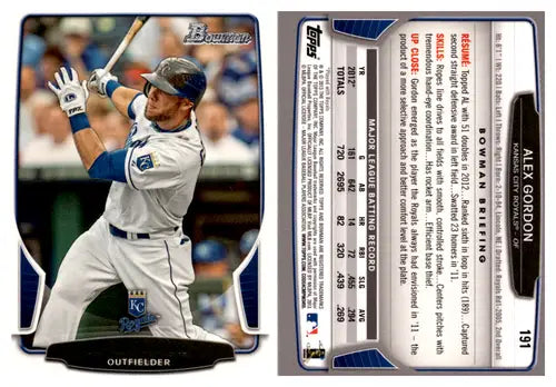 Alex Gordon baseball card with original gloss from 2013 Bowman NM-MT Royals