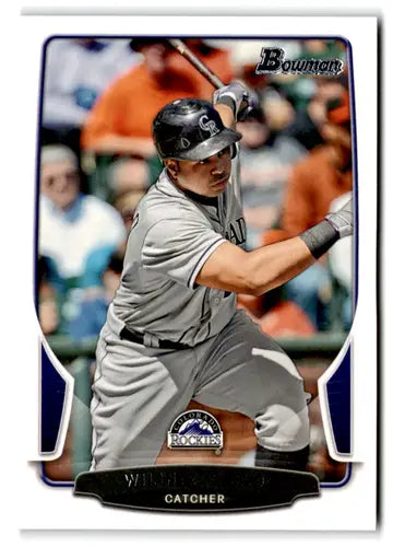 Baseball trading card of Wilin Rosario with original gloss from 2013 Bowman NM-MT