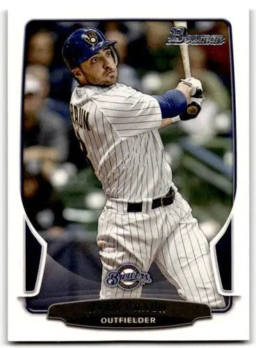 Baseball card featuring Ryan Braun with original gloss, 2013 Bowman #210 Ryan Braun NM-MT