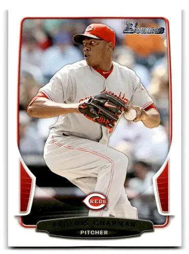 Aroldis Chapman baseball card with original gloss from 2013 Bowman NM-MT Reds