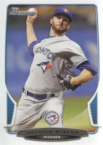 Original gloss Brandon Morrow baseball card from 2013 Bowman Blue Jays NM-MT