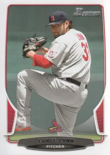 Baseball trading card featuring Lance Lynn in St Louis Cardinals uniform with original gloss