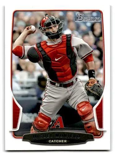 Original gloss baseball trading card featuring Miguel Montero NM-MT in catcher gear
