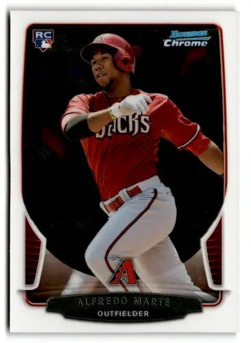 Original gloss Bowman Chrome Alfredo Marte rookie baseball card 2013 Diamondbacks