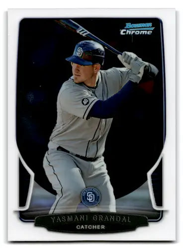 Original gloss Bowman Chrome Yasmani Grandal baseball card from 2013 Padres NM Near Mint