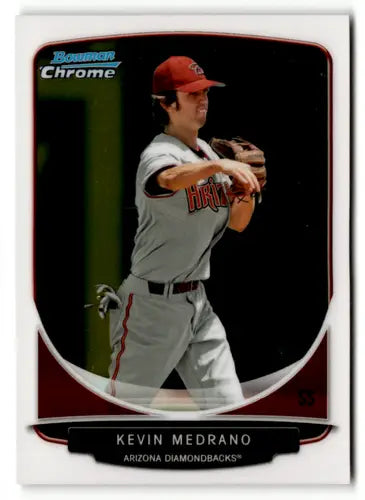 Original gloss of 2013 Bowman Chrome Prospects BCP108 Kevin Medrano baseball trading card