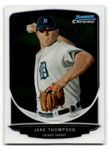 Original gloss Bowman Chrome trading card featuring BCP75 Jake Thompson of the Detroit Tigers
