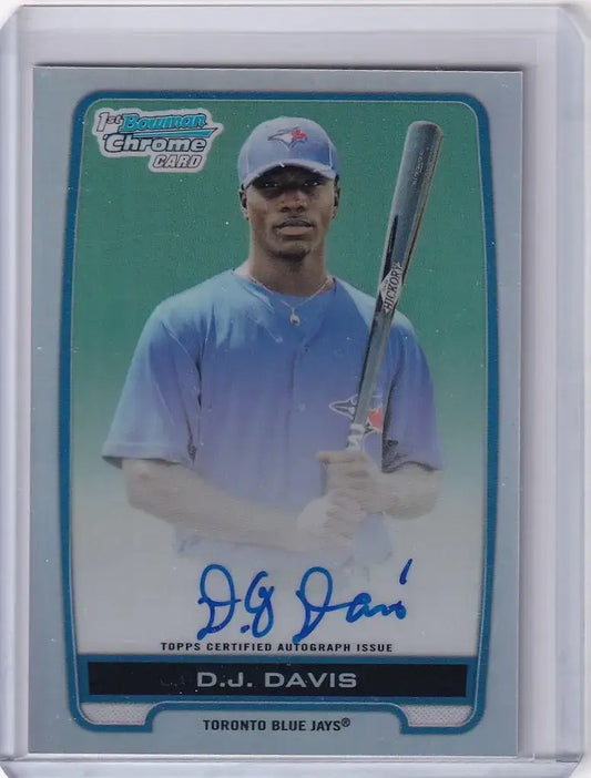 2013 Bowman Chrome Refractor Auto #BCA-DDA DJ Davis Toronto Blue Jays - Baseball Card Single
