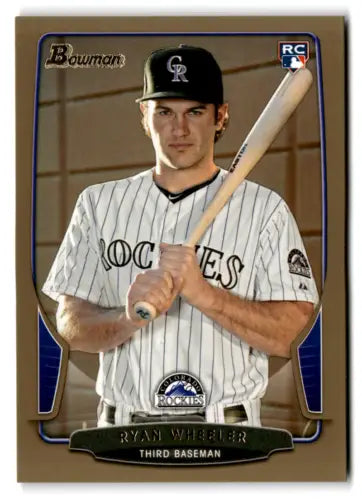 Original gloss Bowman Gold baseball card featuring Ryan Wheeler from 2013 Bowman Gold series