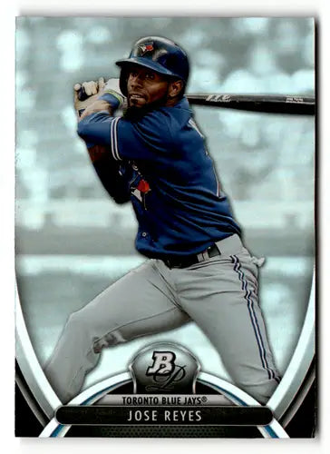 2013 Bowman Platinum Jose Reyes baseball card with original gloss, Blue Jays ID 64286