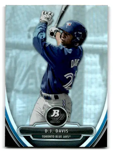 Baseball card of D.J. Davis from Bowman Platinum Prospects with original gloss