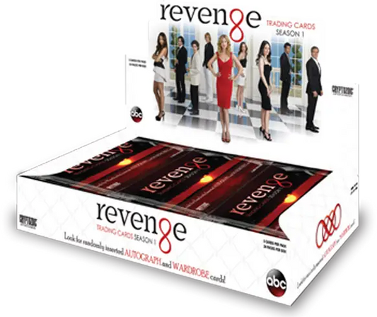 DVD box set of Revenge Season 1 with Cryptozoic trading cards featuring Grayson family
