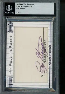 2013 Leaf Cut Signature Roy Staiger 2/2 Baseball - Baseball Card Single