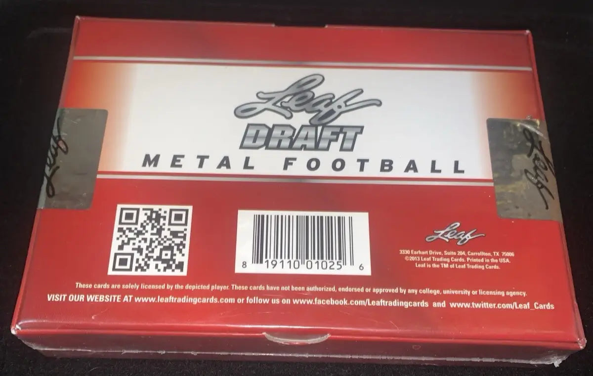 Leaf Metal Draft Football box with checklist parallel cards and autographs
