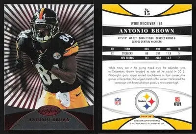 2013 Panini Certified ANTONIO BROWN #15 Pittsburgh Steelers - Football Card Single