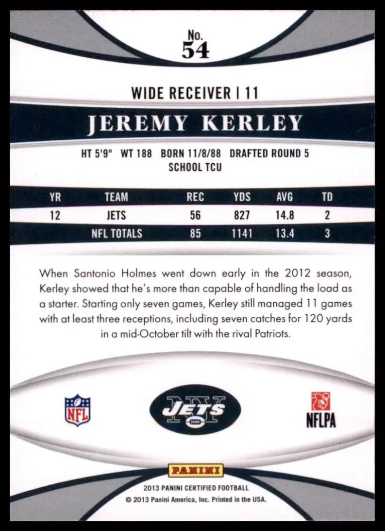 2013 Panini Certified - Jeremy Kerley #54 - Football Card Single