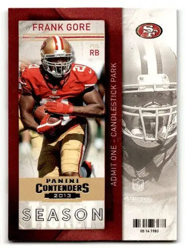 2013 Panini Contenders #3 Frank Gore San Francisco 49ers Football Ca ID:55938 - Football Card Single