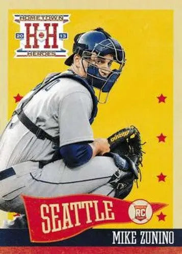 Original gloss baseball card featuring Mariner catcher Mike Zunino from Panini Hometown Heroes