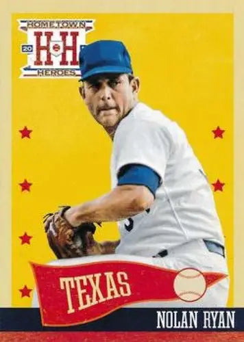 Original gloss Nolan Ryan baseball card from Panini Hometown Heroes 2013 NMMT Rangers