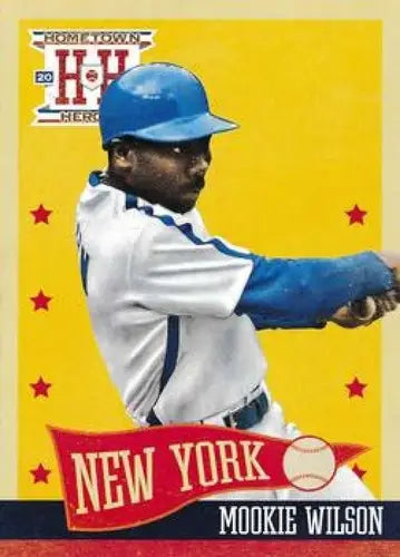 Original gloss Panini Hometown Heroes baseball card featuring Mookie Wilson NMMT Mets