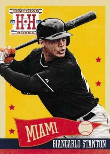 Baseball card featuring Giancarlo Stanton from Panini Hometown Heroes 2013 with original gloss