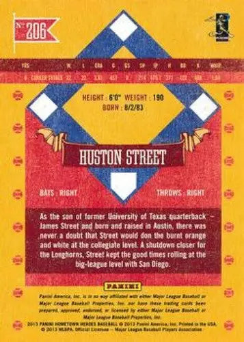 Houston Street baseball card from Panini Hometown Heroes 2013 featuring original gloss
