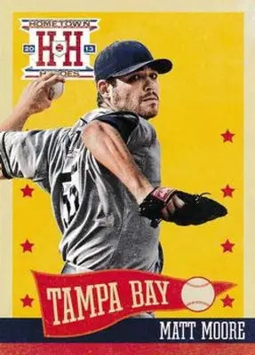 Original gloss Panini Hometown Heroes baseball card of Matt Moore NMMT Rays