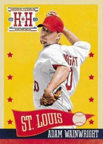 Baseball card featuring Adam Wainwright from Panini Hometown Heroes series