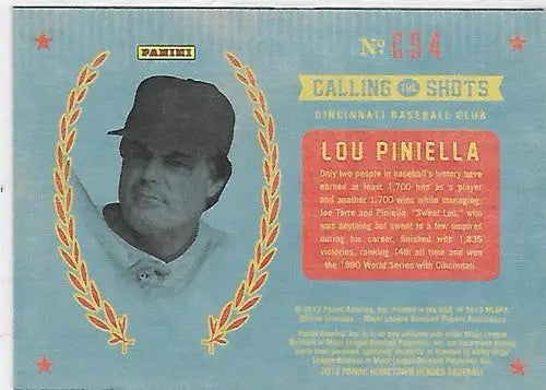 2013 Panini Hometown Heroes Calling the Shots Black #4 Lou Piniella NM-M ID:5951 - Baseball Card Single