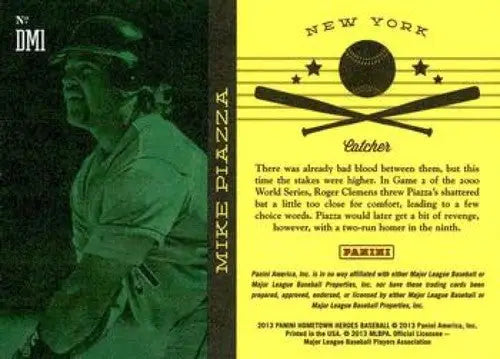 2013 Panini Hometown Heroes Defining Moments #1 Mike Piazza NM-MT Mets I ID:5948 - Baseball Card Single